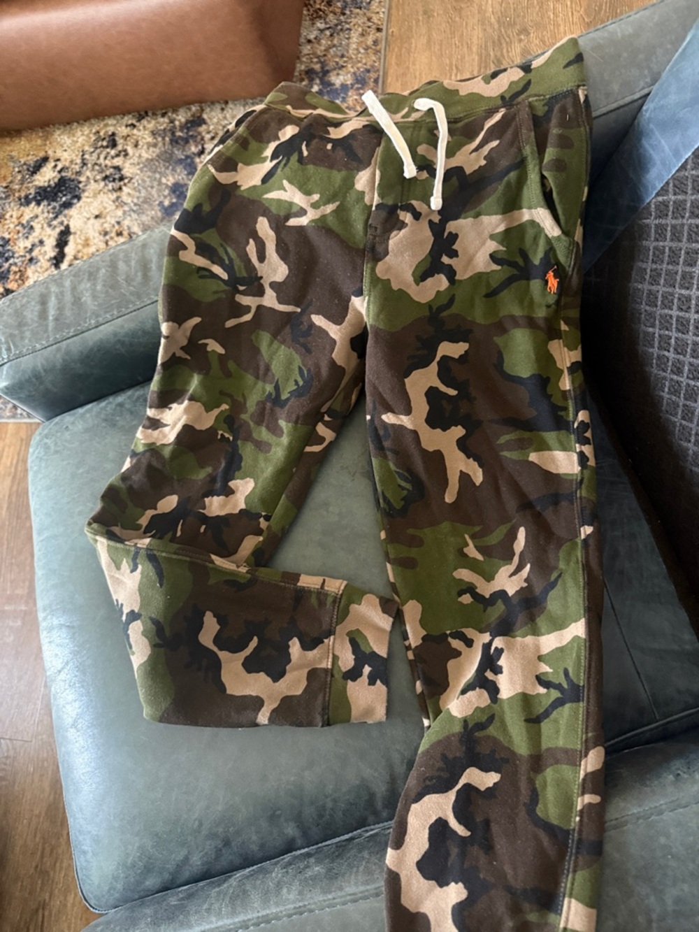 Polo by Ralph Lauren Green Camo Fleece Drawstring Joggers